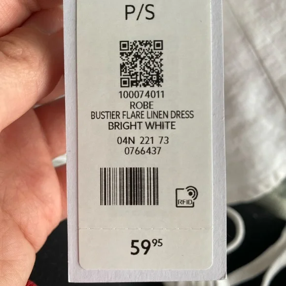 Bustier Flare Linen Dress - Bright White - Dynamite - Picture 2 of 2